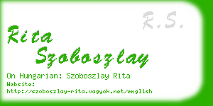 rita szoboszlay business card